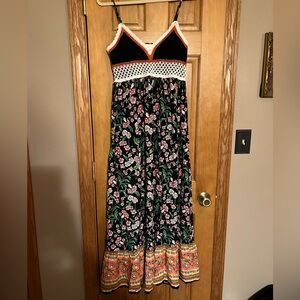 NWT White Birch Boho Dress Crochet Halter Style Size Large Summer Beach Flowy